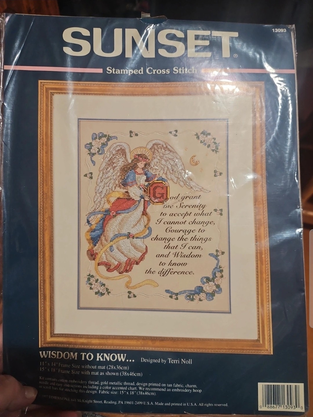 Sunset Wisdom to Know Stamped Cross Stitch Kit Blue & Multicolor